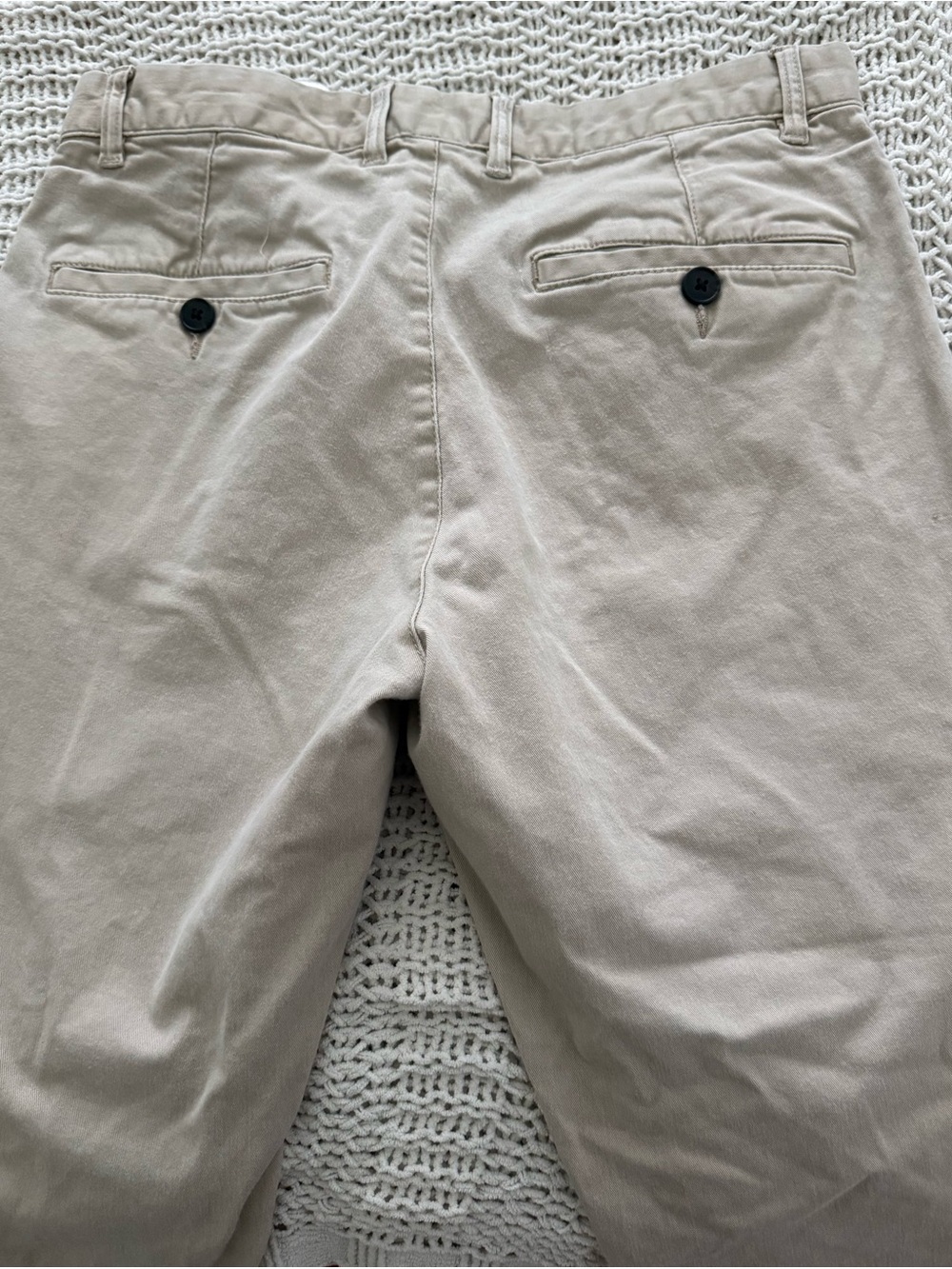 H&M Men's Beige Khaki Chinos - Back-Welt Pockets